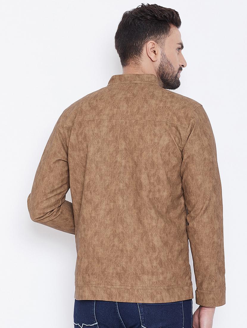 beige solid biker jacket - 16702306 - Standard Image - 2