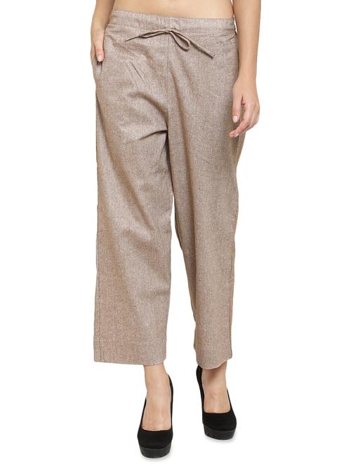 tie front solid flat front trouser - 16702673 - Standard Image - 0