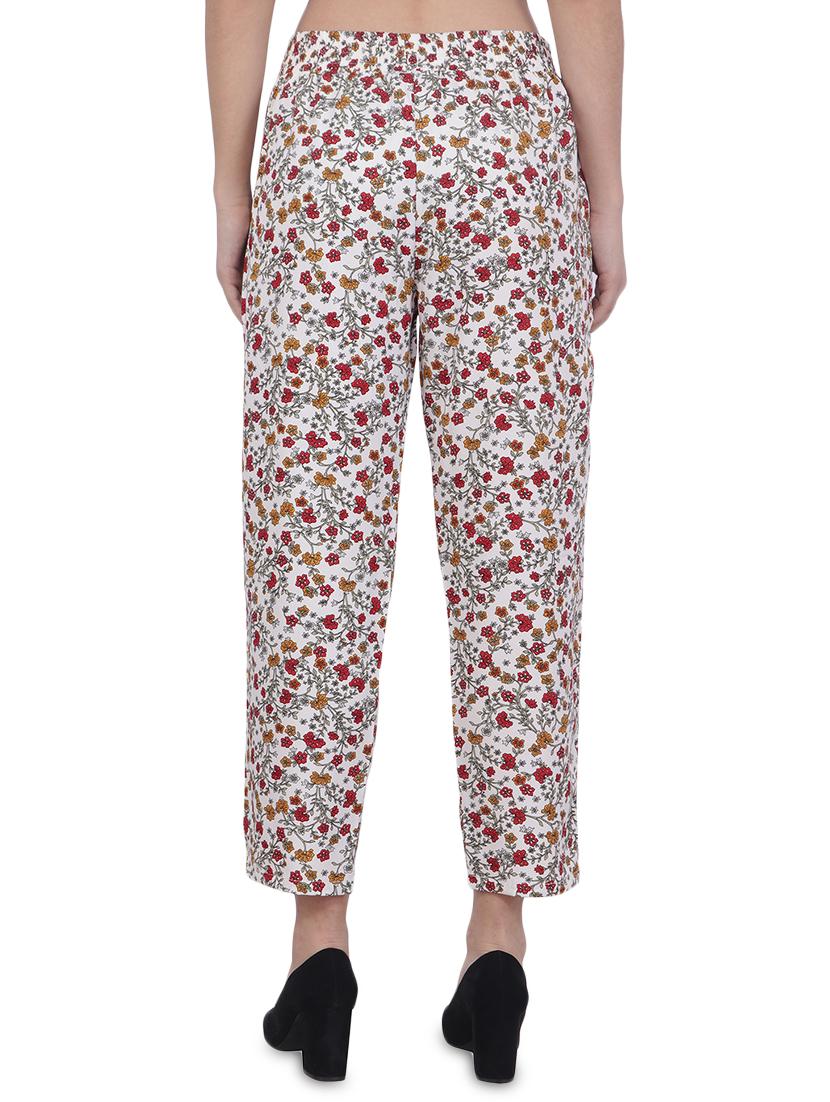 tie up waist floral trouser - 16702694 - Standard Image - 2
