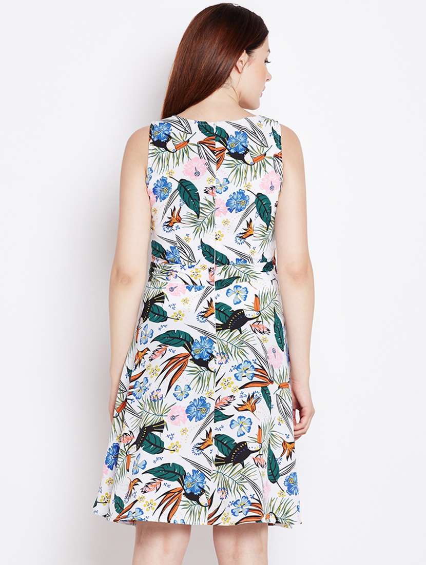 round neck floral a-line dress - 16702809 -  Standard Image - 2