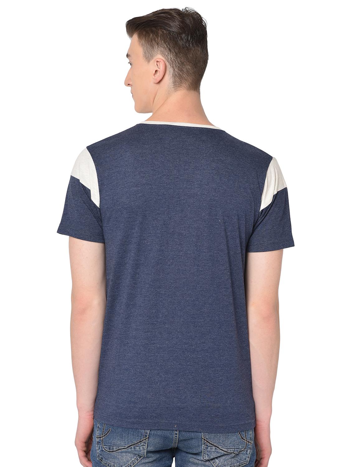 blue color block t-shirt - 16704432 - Standard Image - 2