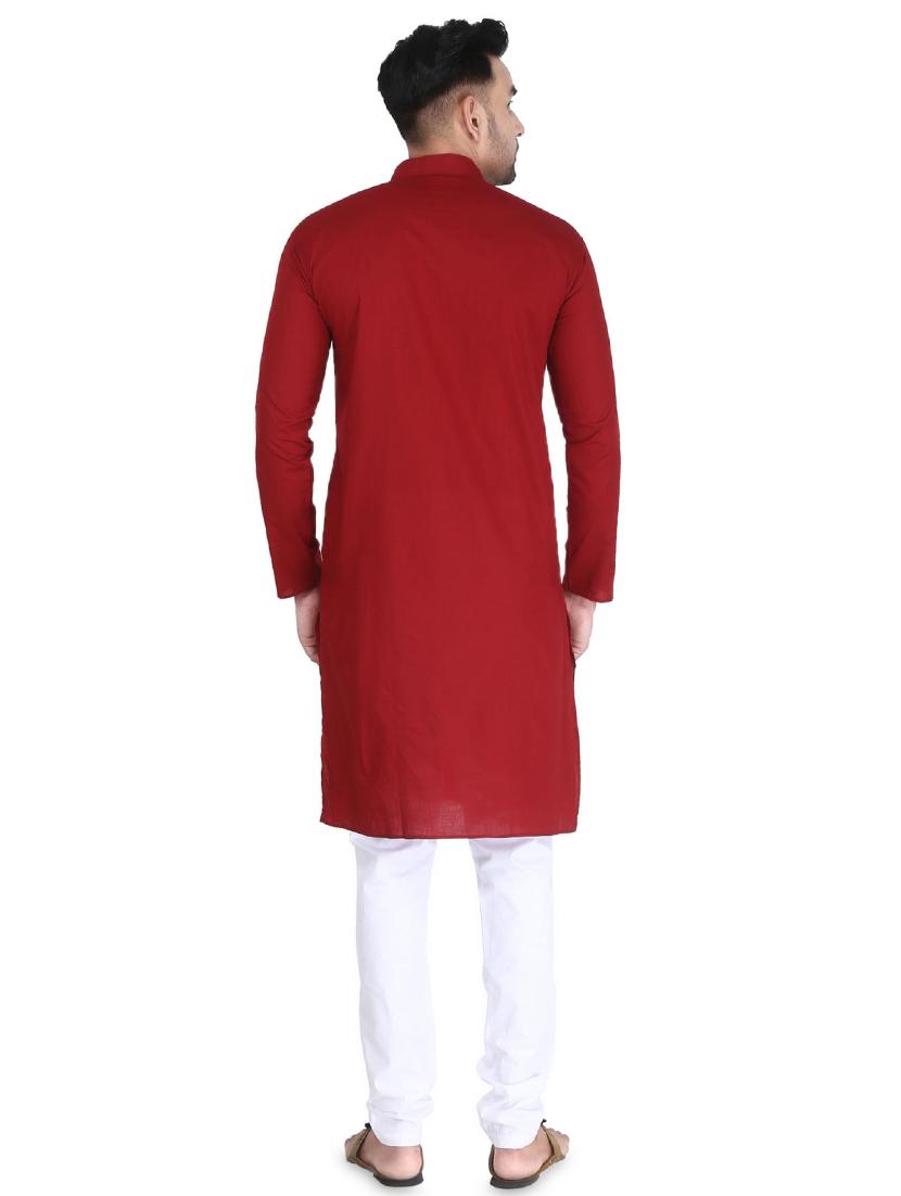 red solid long kurta - 16705555 - Standard Image - 2