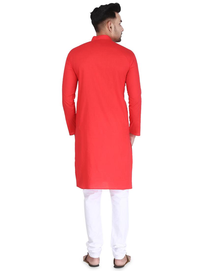 red solid long kurta - 16705558 - Standard Image - 2