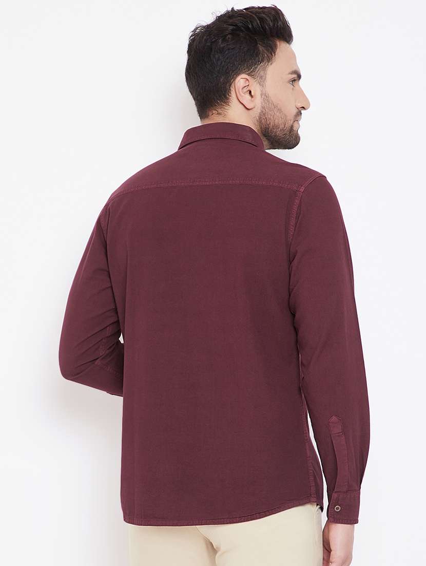 red solid casual shirt - 16706071 - Standard Image - 2