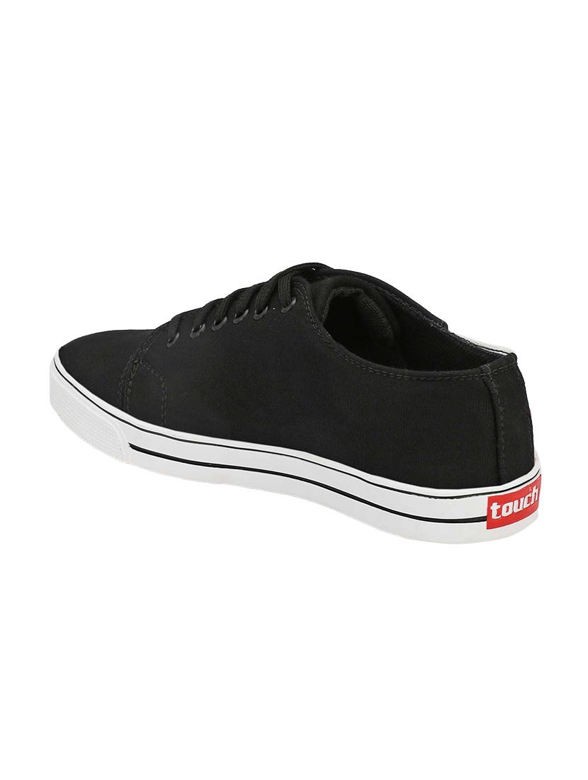 black canvas lace up sneakers - 16707969 - Standard Image - 2