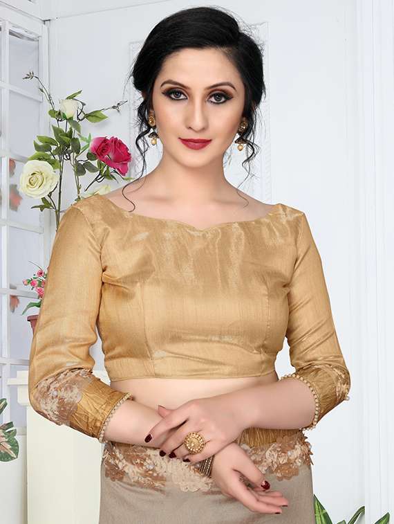 solid bordered saree with blouse - 16708735 -  Standard Image - 2