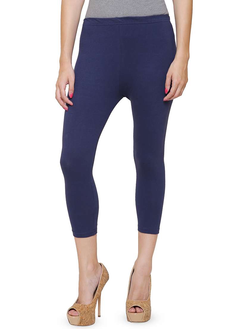 high rise solid capri leggings 