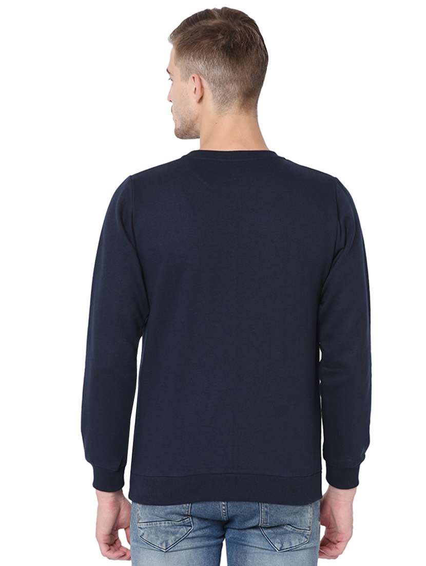 navy blue chest print sweatshirt - 16709916 - Standard Image - 2