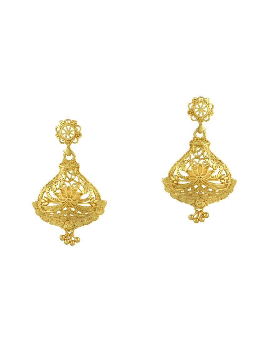gold brass chandellier earring - 16711459 - Zoom Image - 0