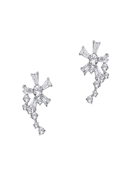 white metal drop earring - 16711478 -  Standard Image - 0