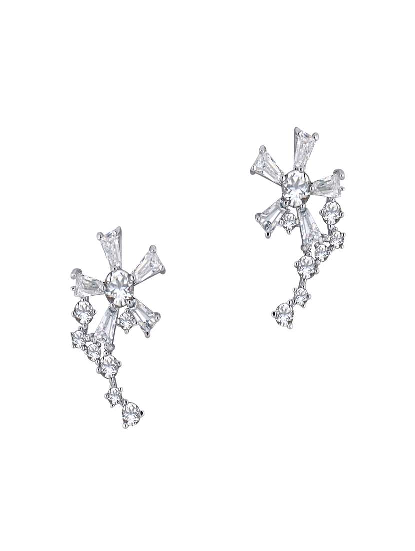 white metal drop earring