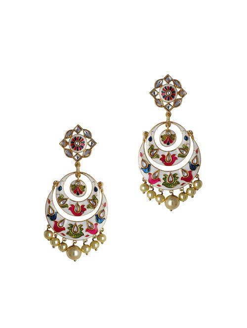 multi colored metal chandballi earring - 16711482 - Standard Image - 0