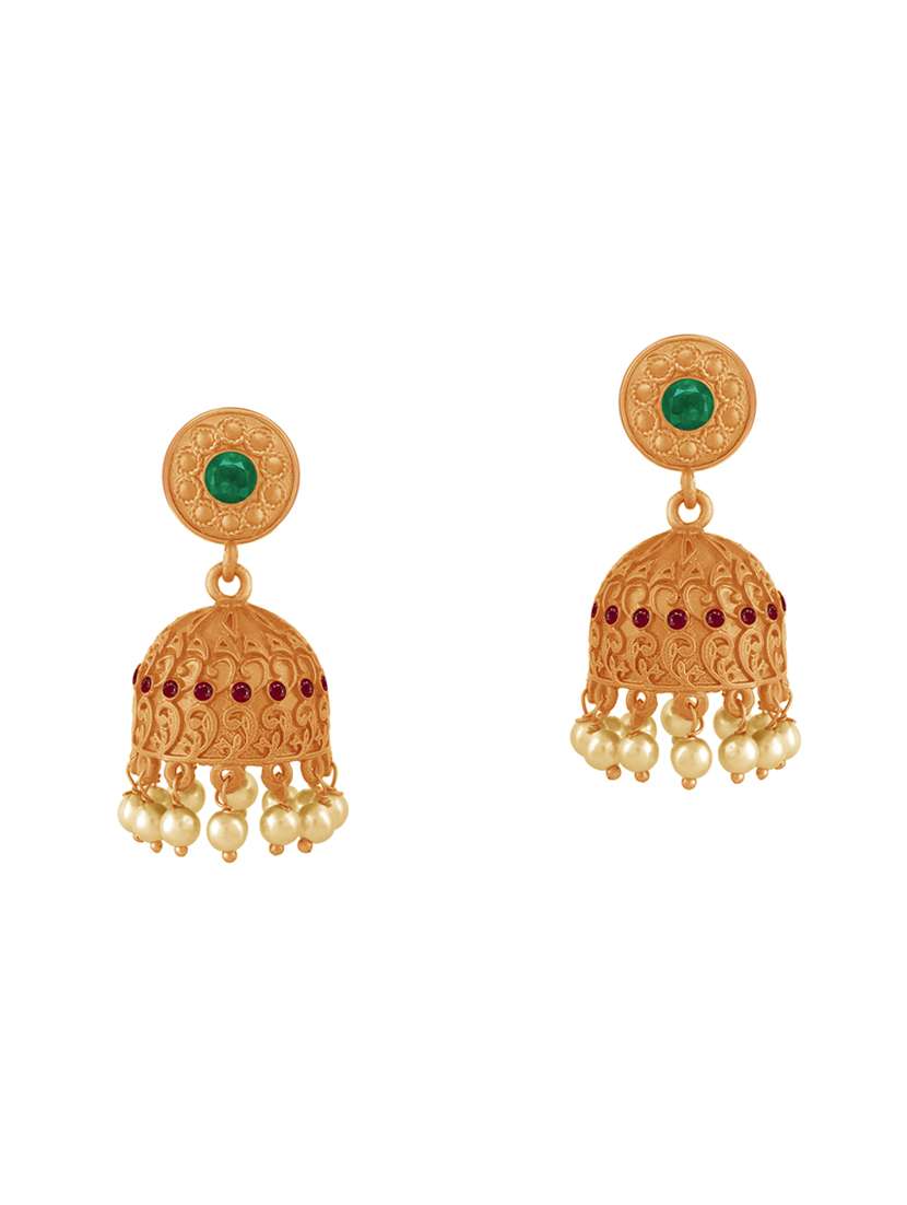 gold metal jhumka earring