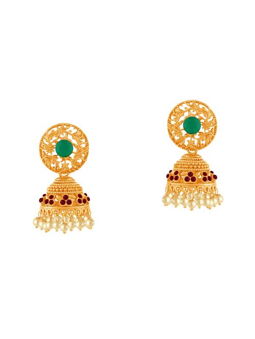 multi colored metal jhumka earring - 16711529 - Standard Image - 0