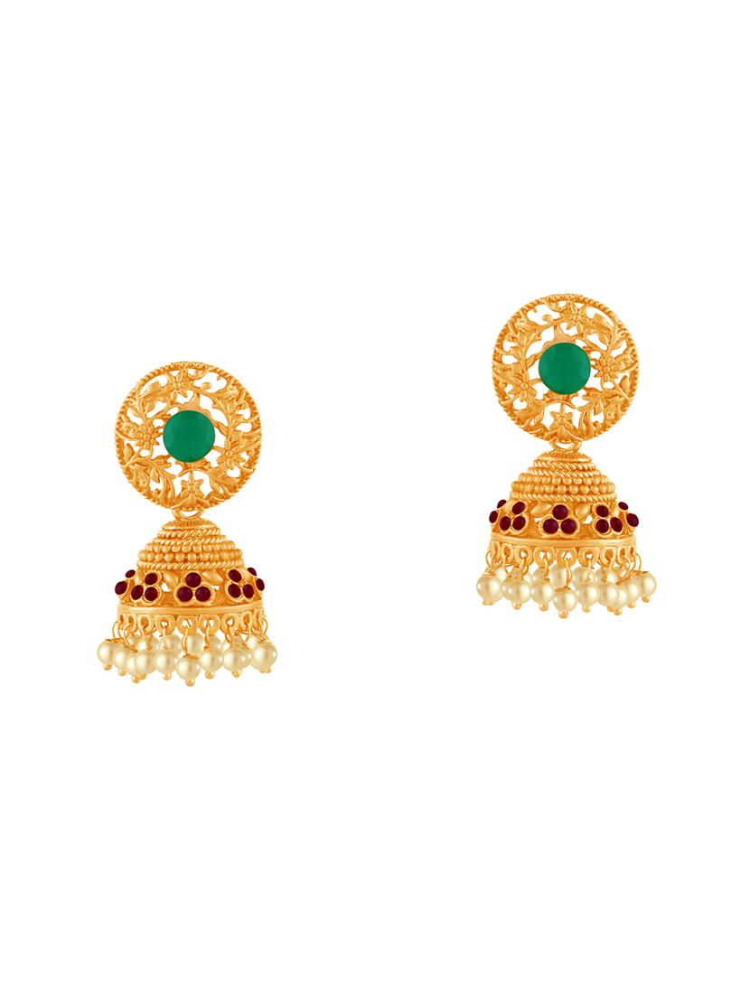 multi colored metal jhumka earring - 16711529 - Zoom Image - 0