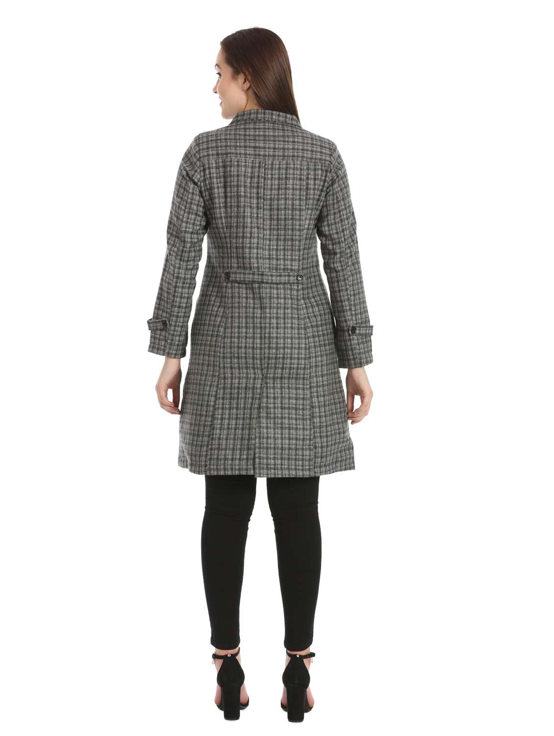 double breasted lapel neck coat - 16711773 - Standard Image - 2
