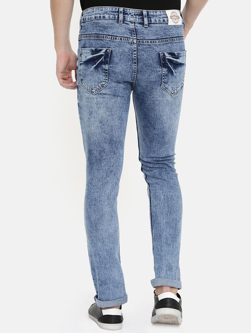 blue stone washed ripped denim jeans - 16711796 - Standard Image - 2