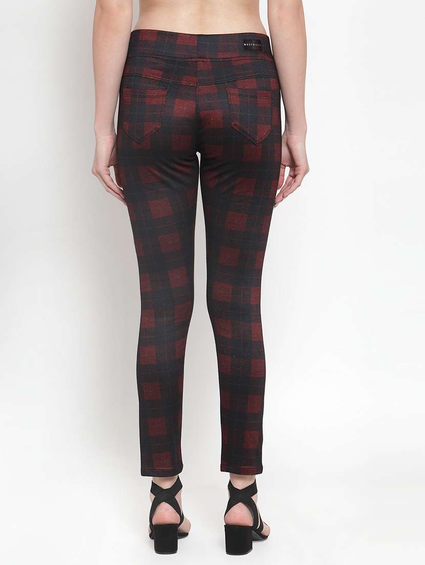 high rise checkered jeggings - 16711979 - Standard Image - 2