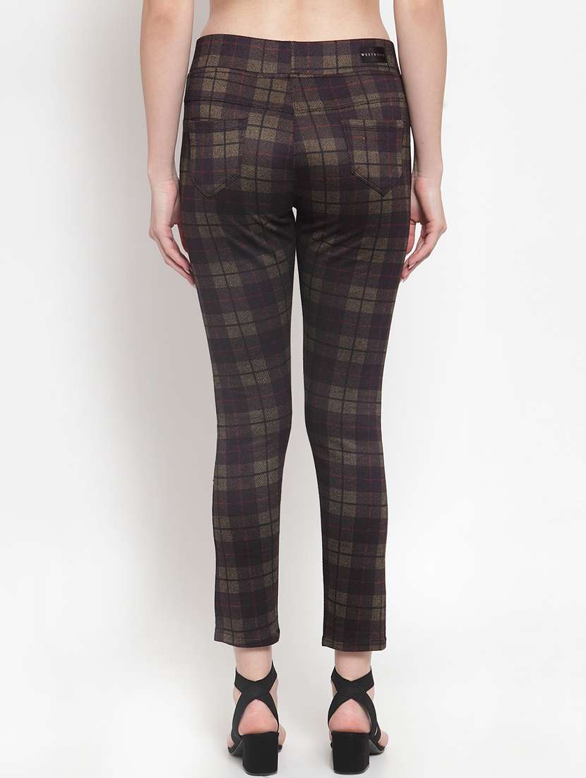 high rise checkered jeggings  - 16711980 -  Standard Image - 2