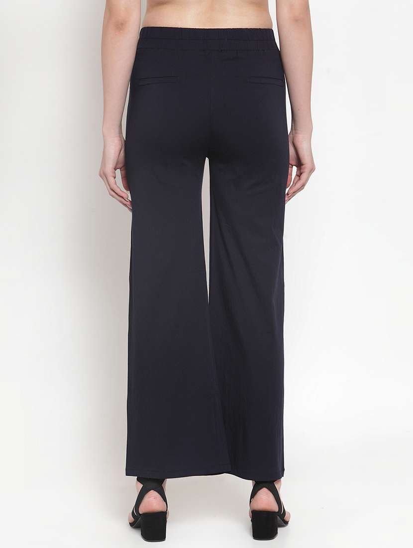 high rise solid wide leg trouser - 16711988 - Standard Image - 2