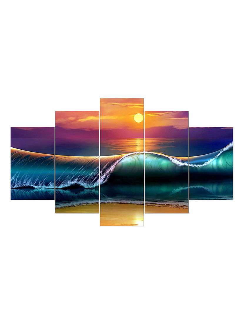 Digital Print 5 Panel Wall Art Wooden Painting 