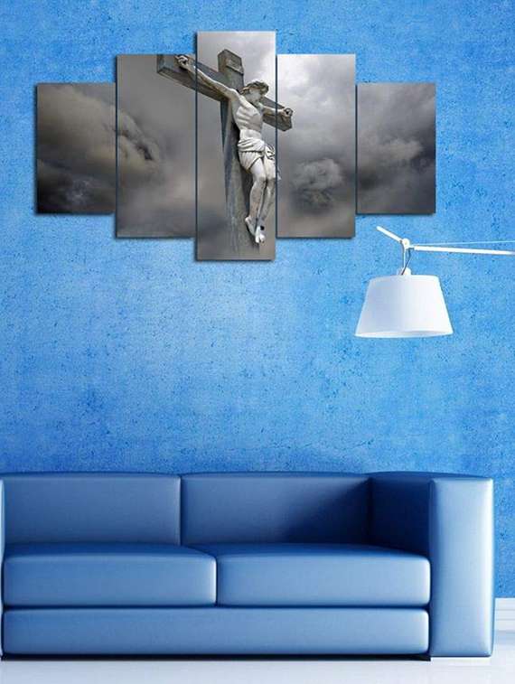 5 panel wall art wooden painting 