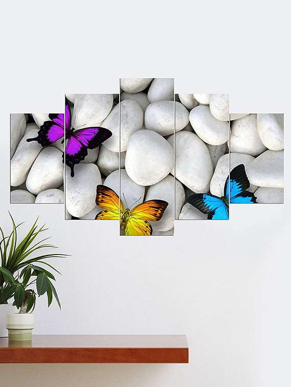 5 panel wall art wooden painting 
