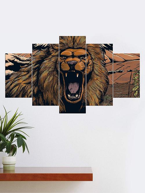 5 panel wall art wooden painting - 16712376 - Standard Image - 0
