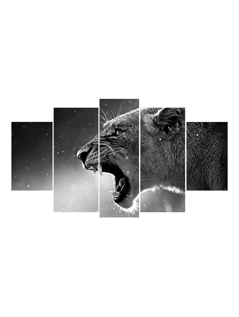 5 panel wall art wooden painting 