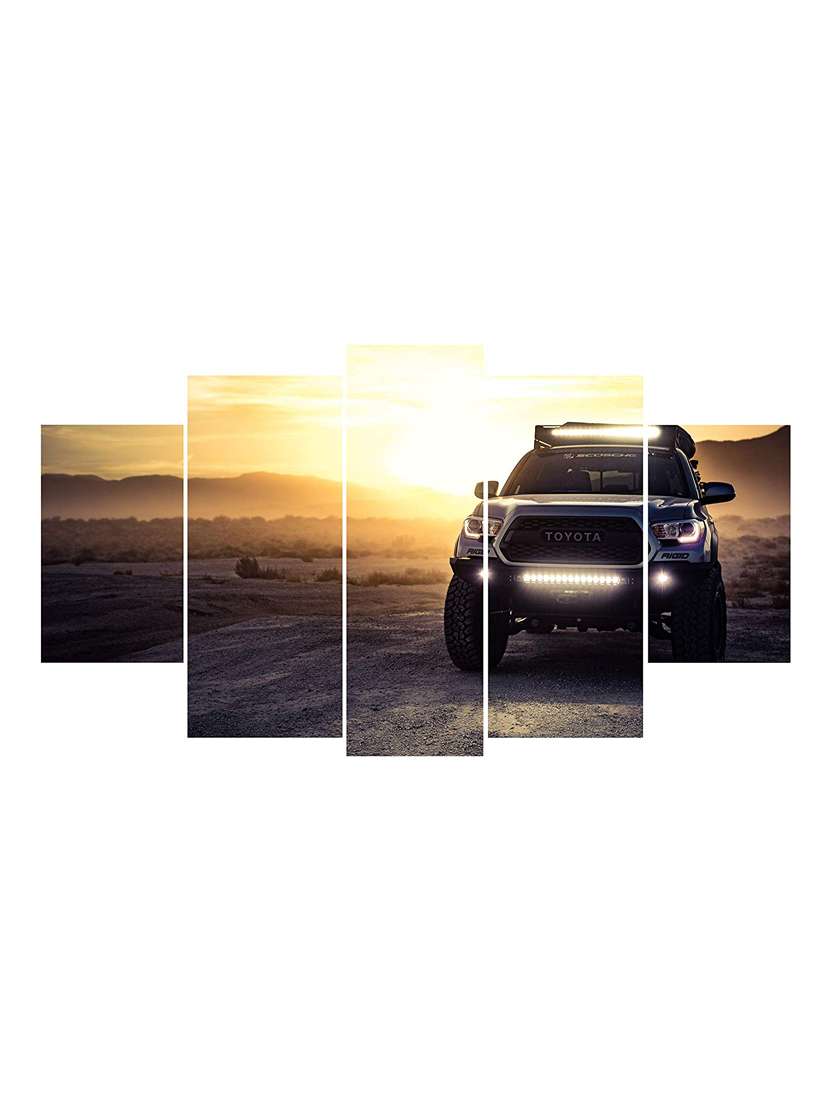 5 panel wall art wooden painting 