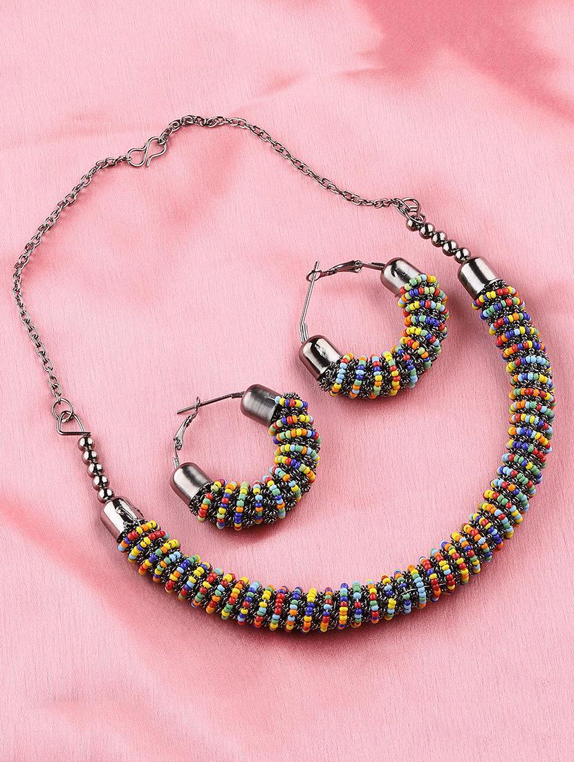 multi colored metal necklaces and earring - 16712493 - Zoom Image - 0