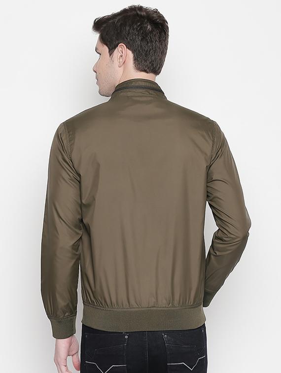 green solid casual jacket - 16713977 - Standard Image - 2