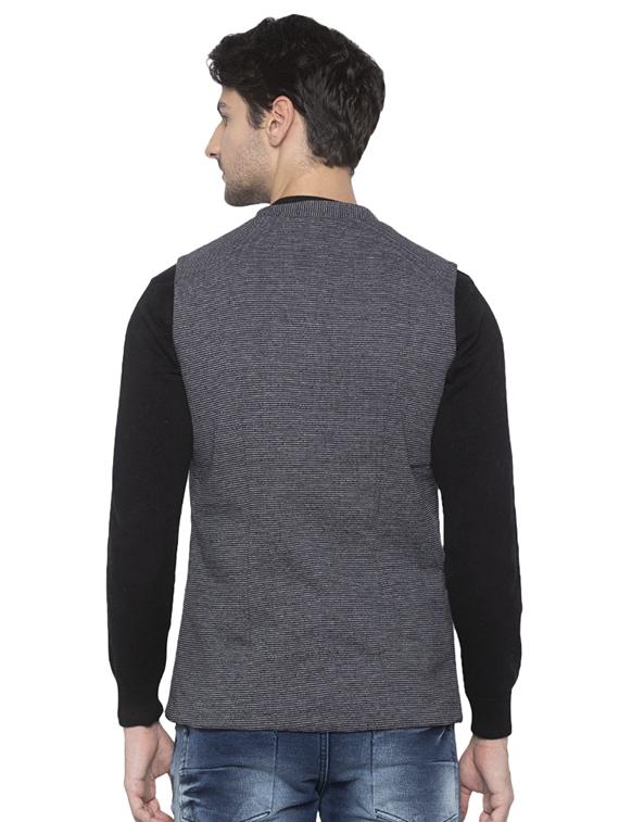 grey solid nehru jacket - 16713982 - Standard Image - 2
