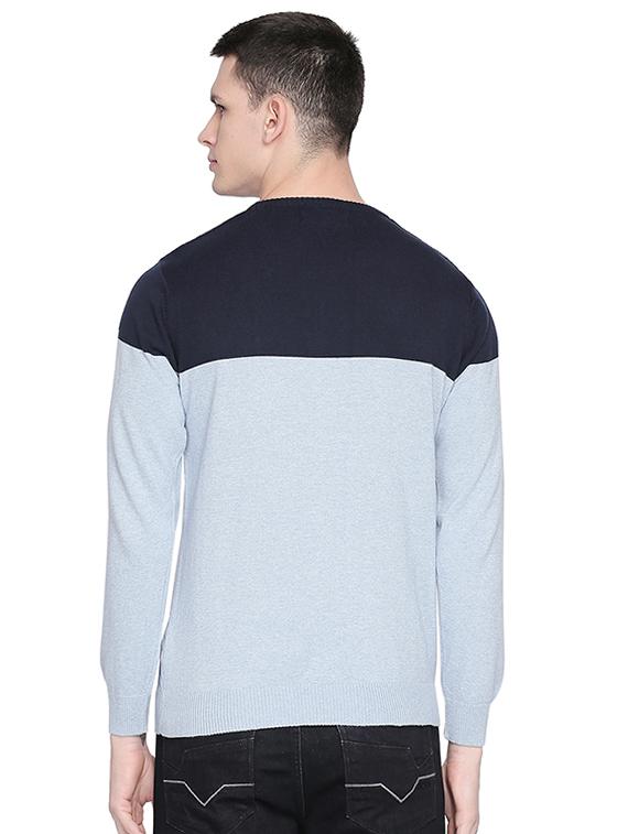 light blue color block pullover - 16713991 - Standard Image - 2