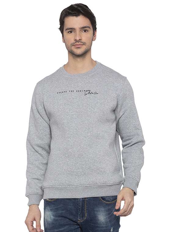grey chest printed sweatshirt