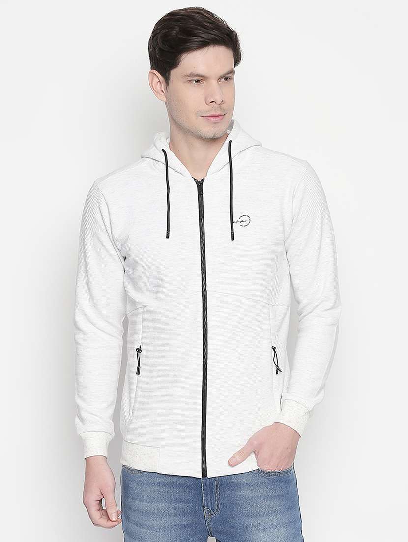white solid casual jacket