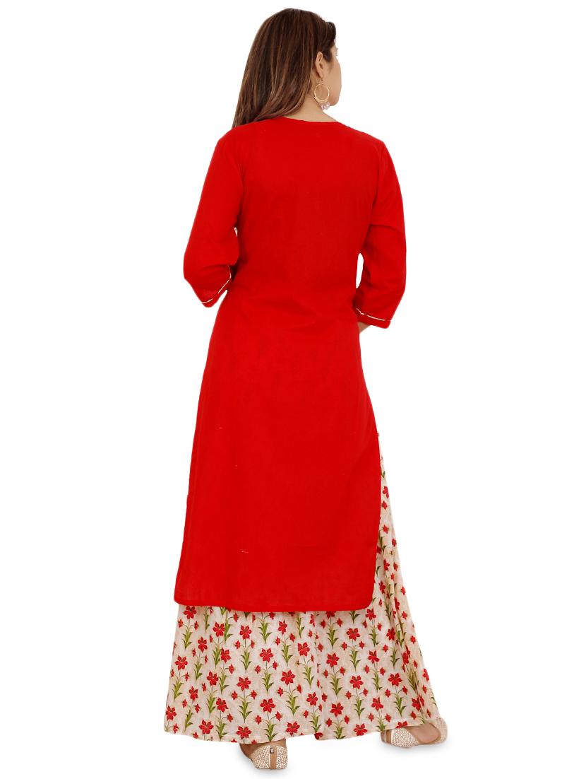 solid kurta palazzo set - 16717184 - Standard Image - 2