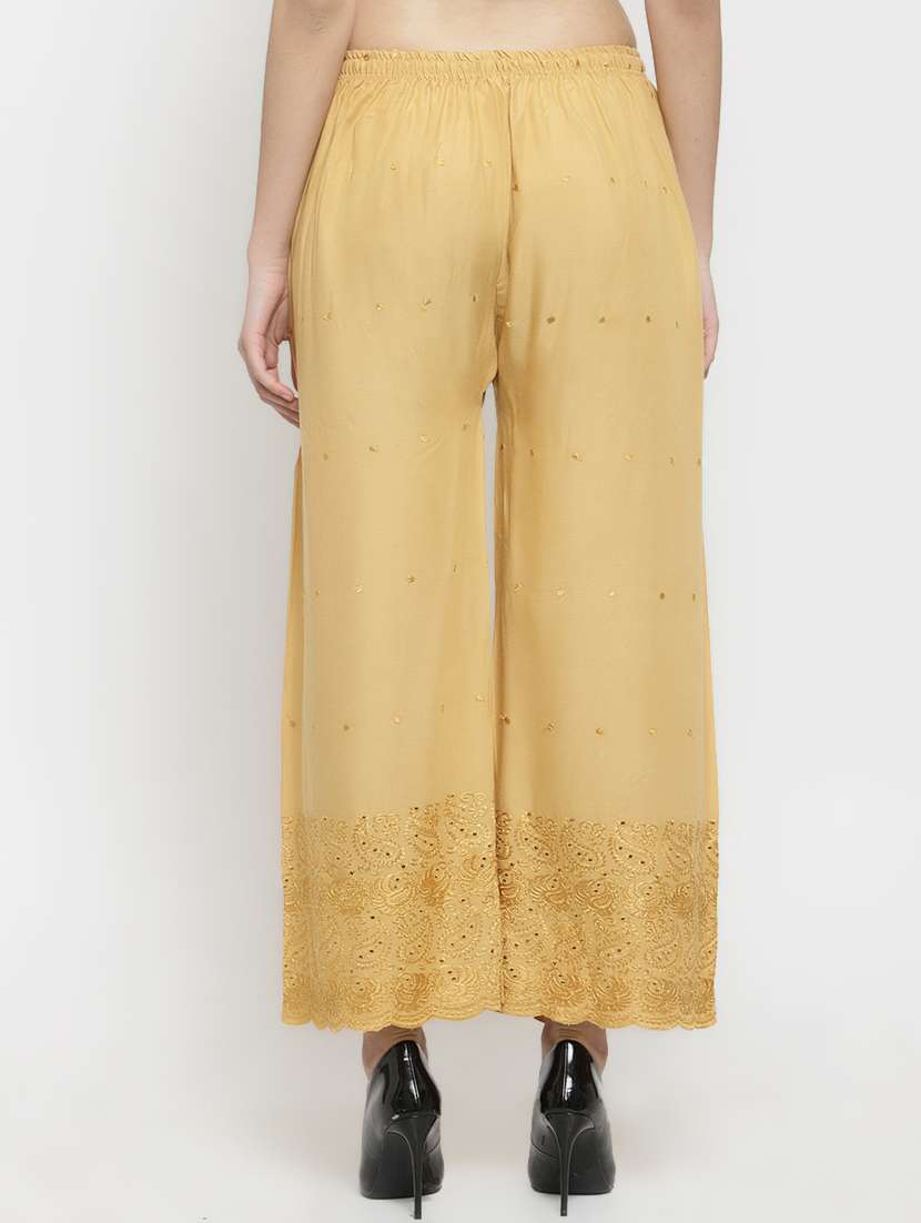 drawstring embroidered straight palazzo - 16718109 - Standard Image - 2