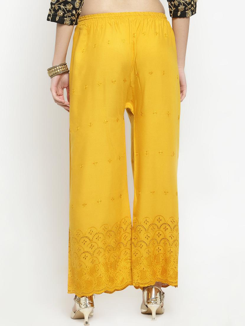 high rise embroidered straight palazzo - 16718114 - Standard Image - 2