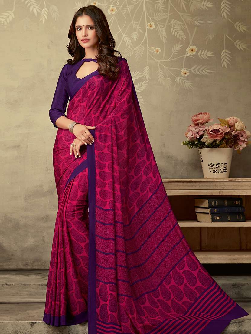 paisley printed saree with blouse