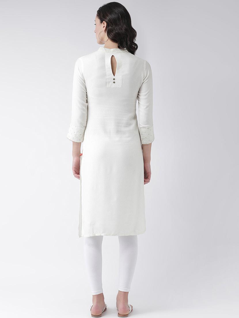 dobby straight kurta - 16719433 - Standard Image - 2