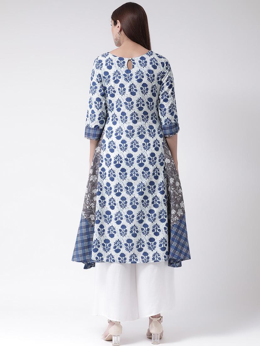 indigo a-line kurta - 16719451 - Standard Image - 2