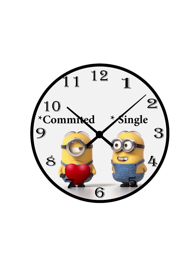 nutts minions cartoon mdf wood based wall clock 