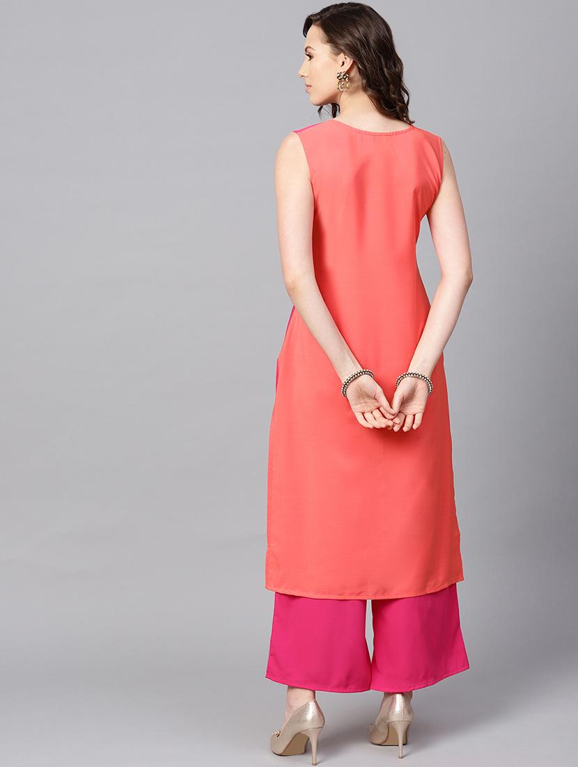 contrast kurta palazzo set - 16720573 - Standard Image - 2
