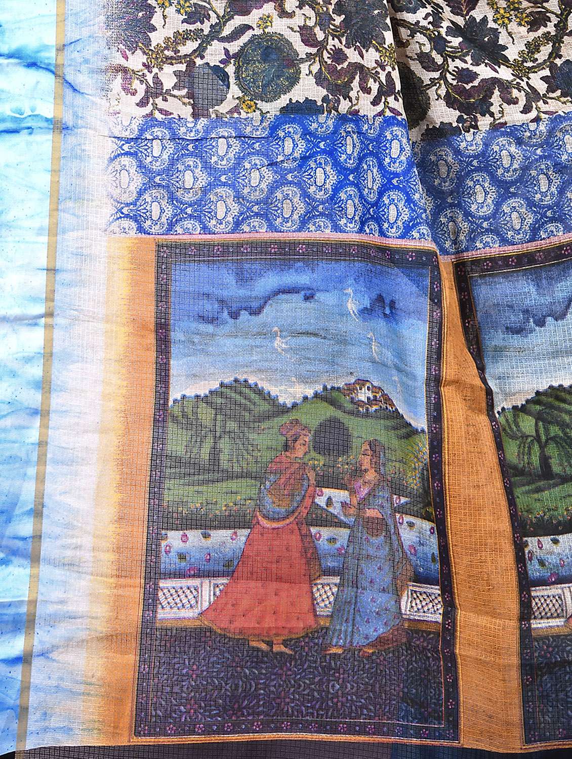 floral printed bordered saree with blouse - 16720631 - Standard Image - 2