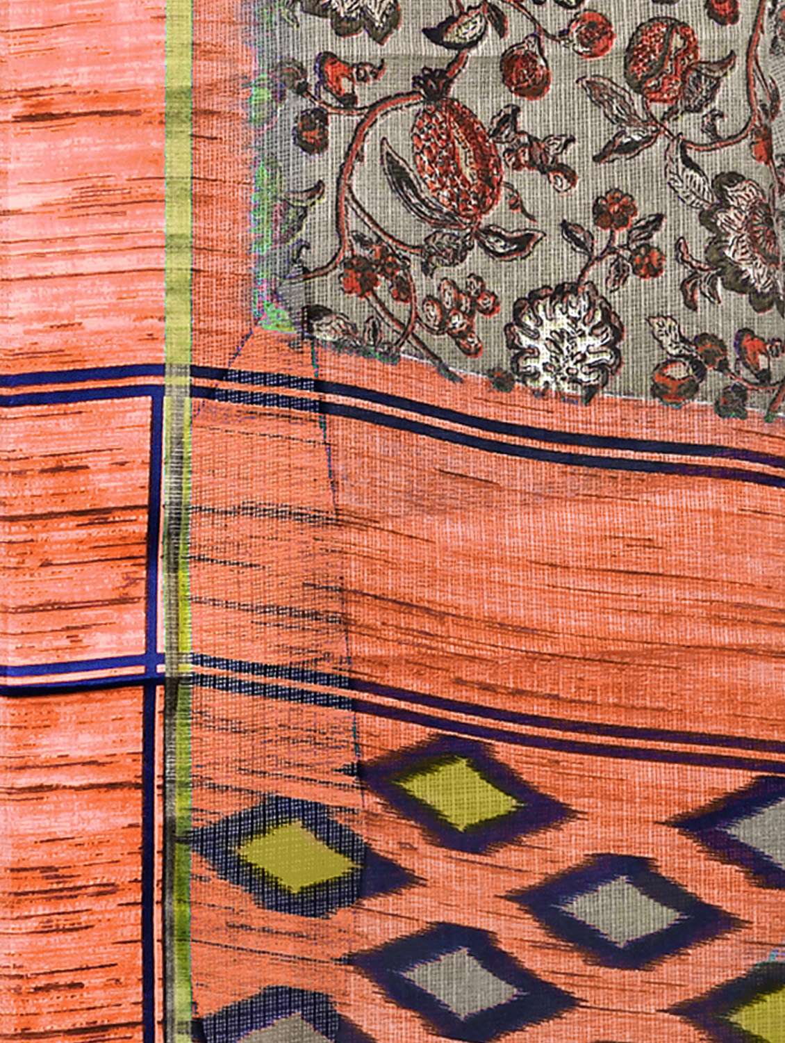 floral printed bordered saree with blouse - 16720633 - Standard Image - 2