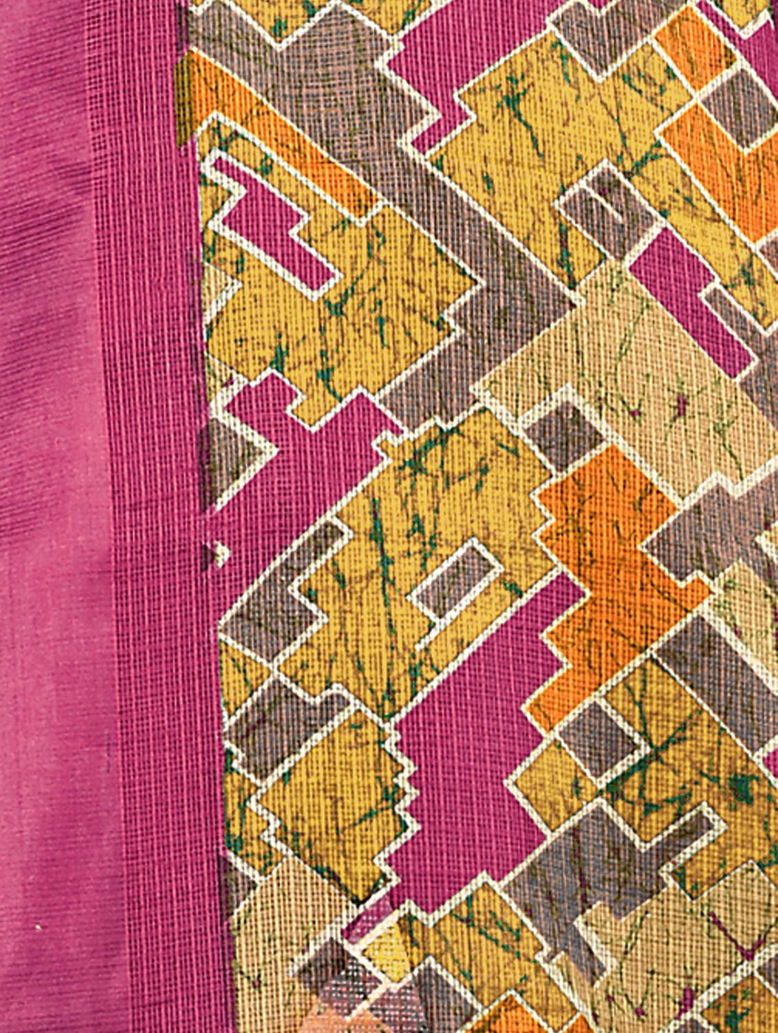 geometric printed bordered saree with blouse - 16720640 - Standard Image - 2