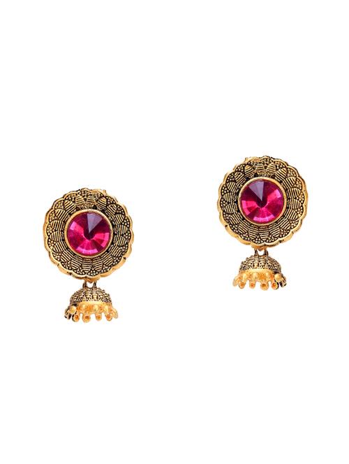 pink metal jhumka earring - 16721642 - Standard Image - 0