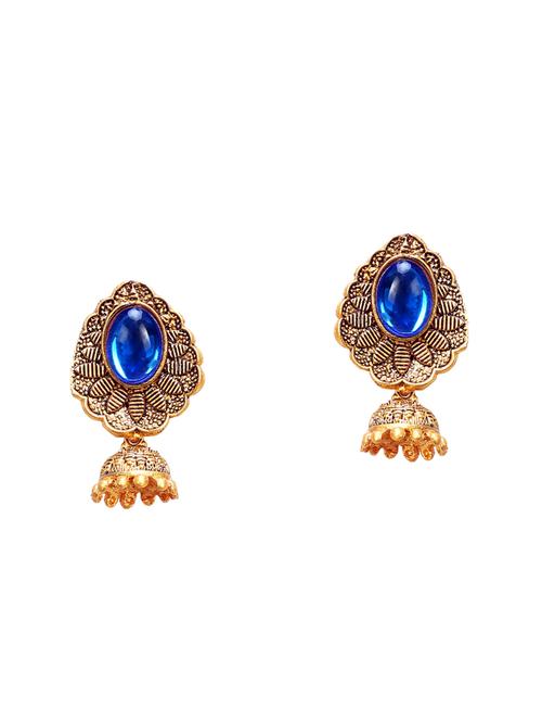 blue metal jhumka earring - 16721644 -  Standard Image - 0