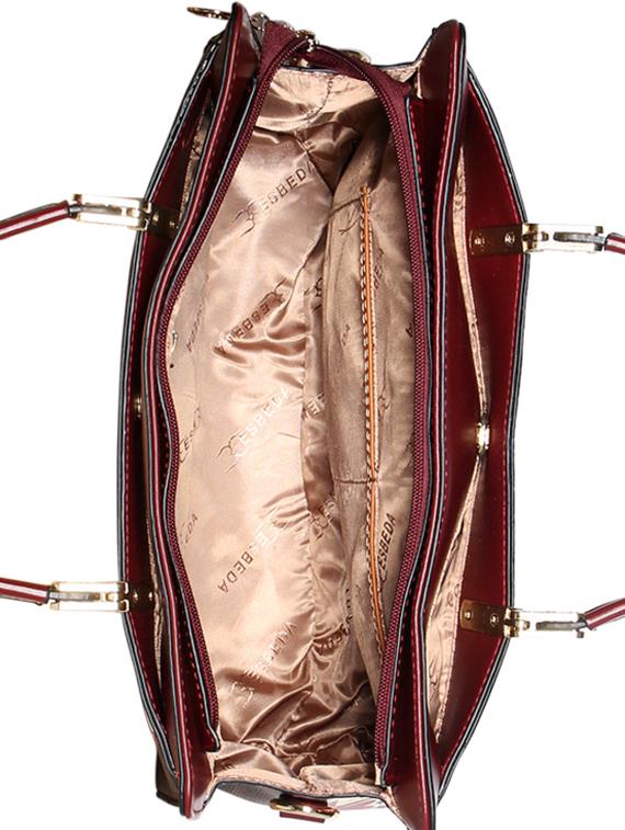 maroon leatherette regular handbag - 16723665 - Standard Image - 2